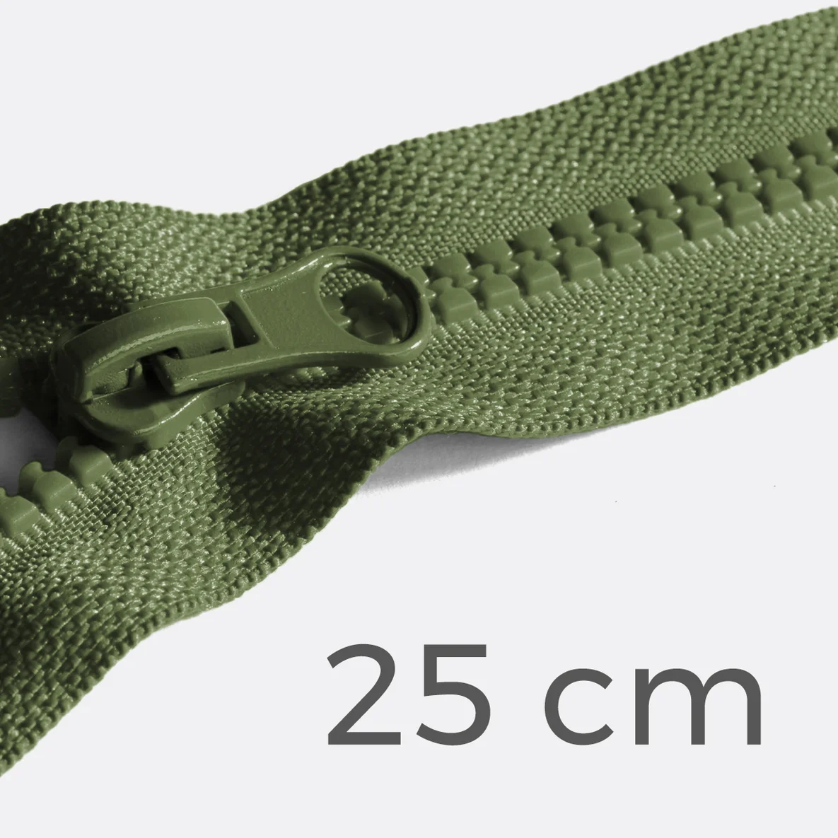 Teilbarer Reißverschluss, 25 cm, in Oliv D887