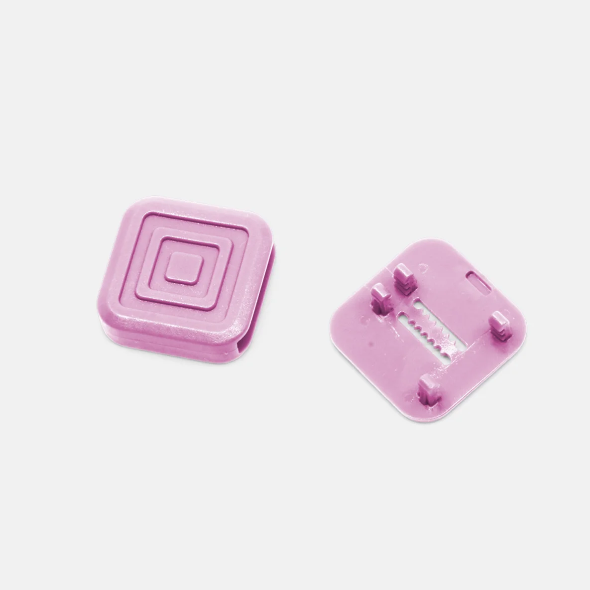 4 Stück Kunststoff-Taschenbodennägel, Vorderseite, in kräftigem Rosa