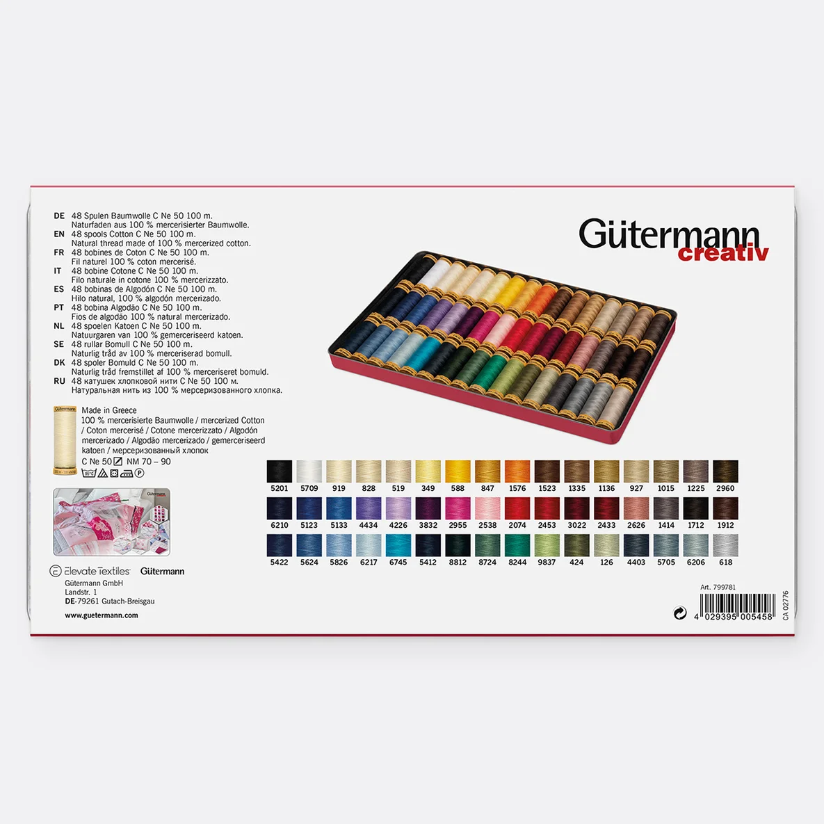 Gütermann Cotton-Box 48 Spulen á 100m