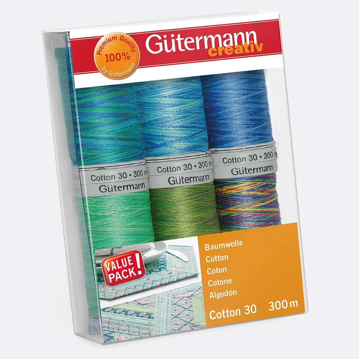 Gütermann Cotton-Set Blau-Grün 6x300m