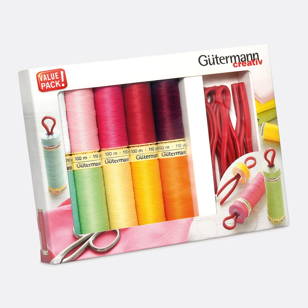Gütermann Nähfaden-Set mit Bobbin Clips