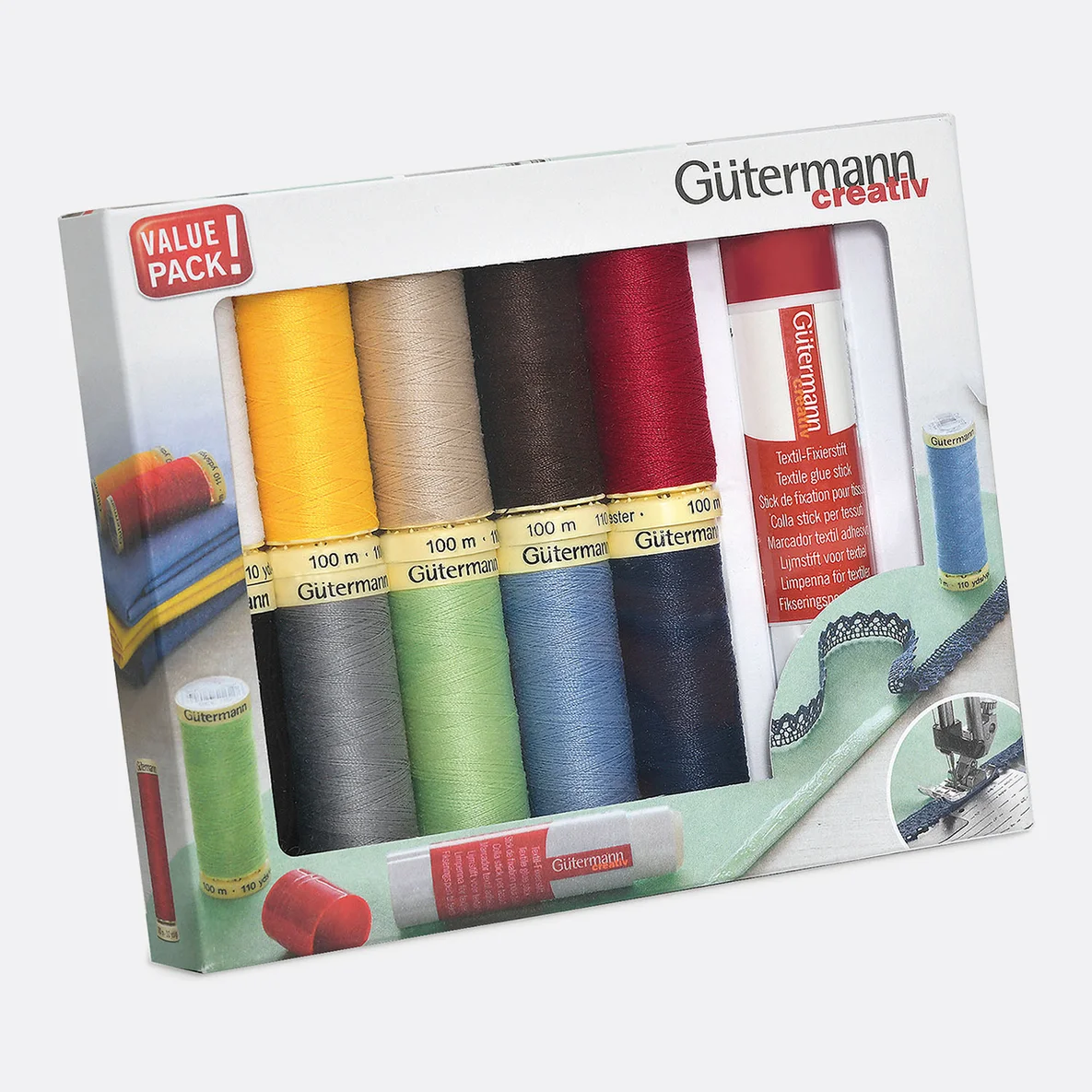 Gütermann Nähfaden-Set mit Textil-Fixierstift