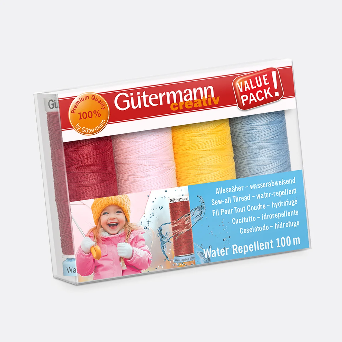 Gütermann Allesnäher Water Repellent Set Bunt 4x100m
