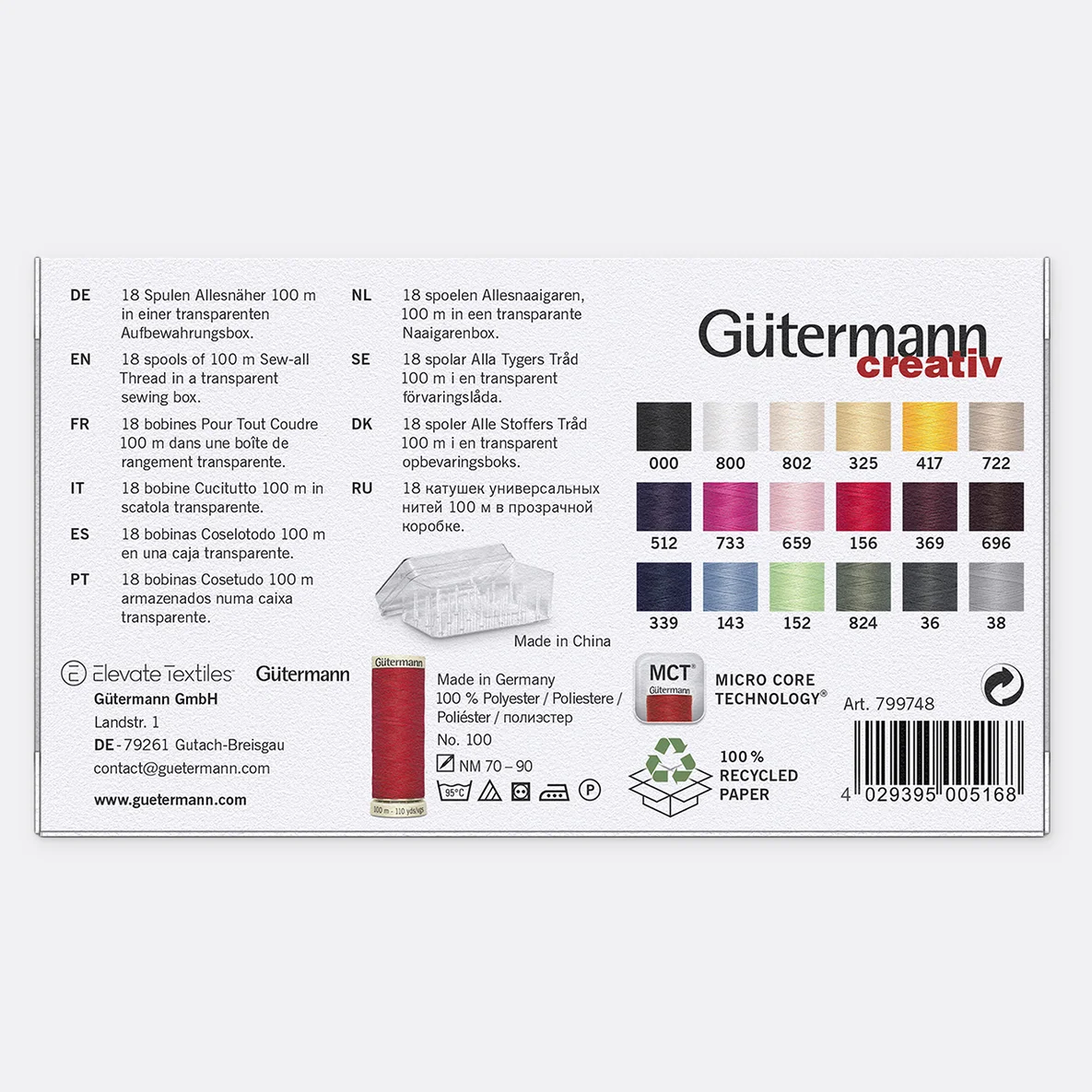 Gütermann Nähfaden-Set Allesnäher in einer transparenten Box