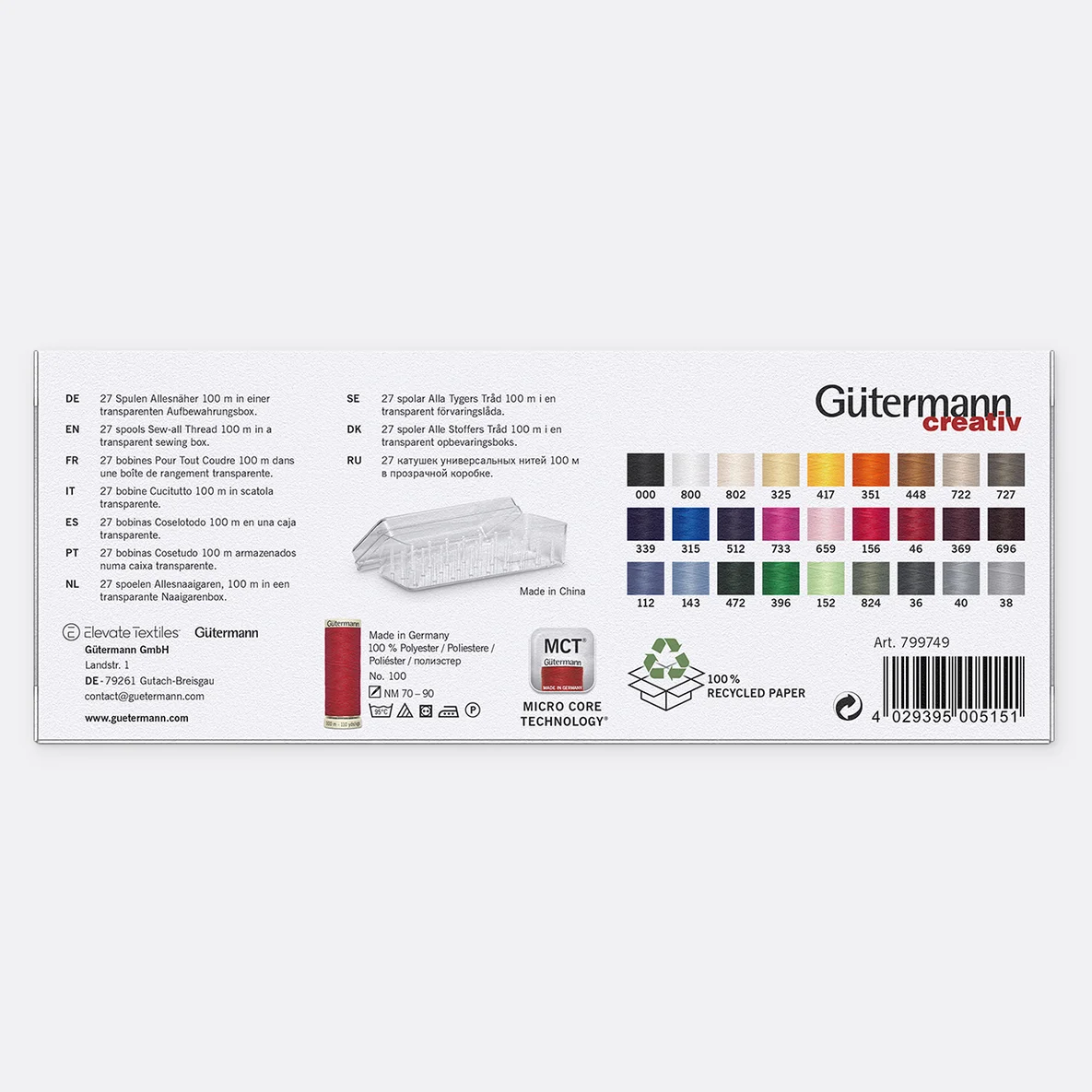 Gütermann Nähfaden-Set Allesnäher in einer transparenten Box