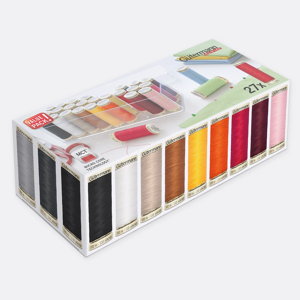 Gütermann Nähfaden-Set Allesnäher in einer transparenten Box