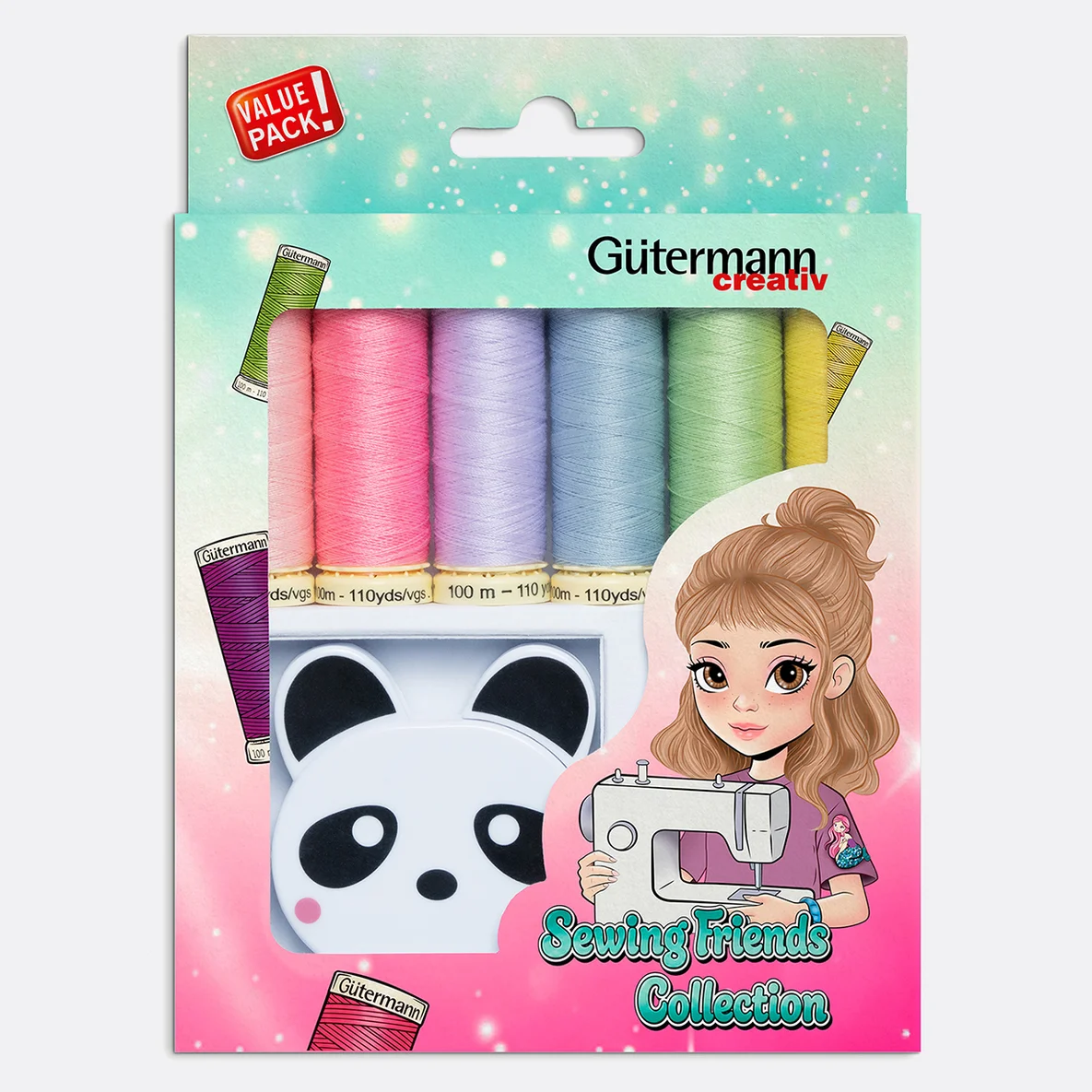 Gütermann Set Sewing Friends Collection 6x100m Panda Rollmassband