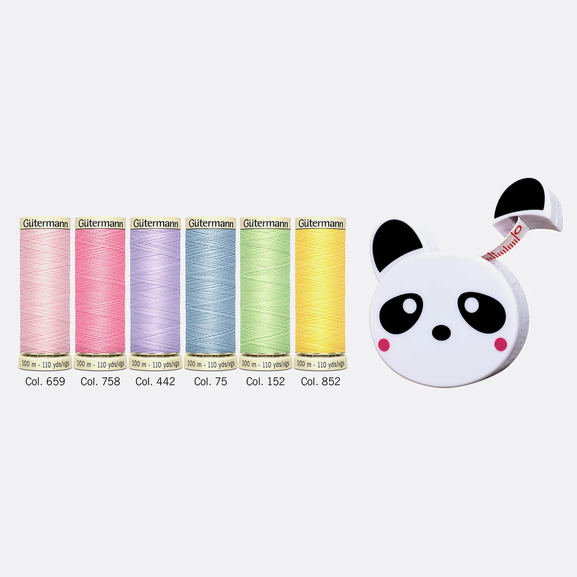 Gütermann Set Sewing Friends Collection 6x100m Panda Rollmassband