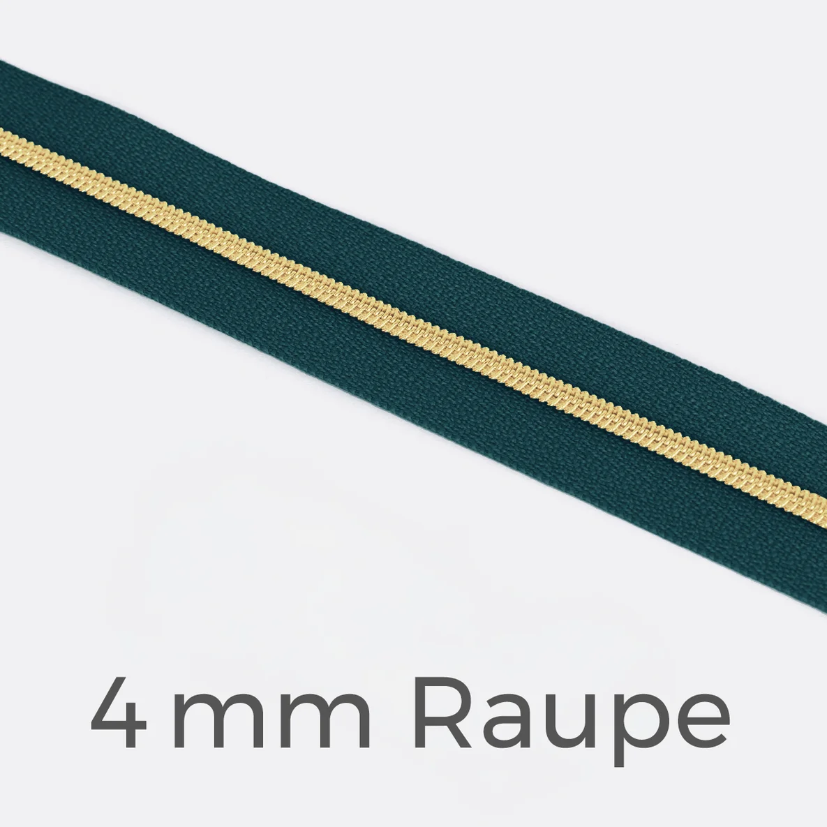 Reißverschluss Meterware Metallisiert Gold 4mm Petrol D103