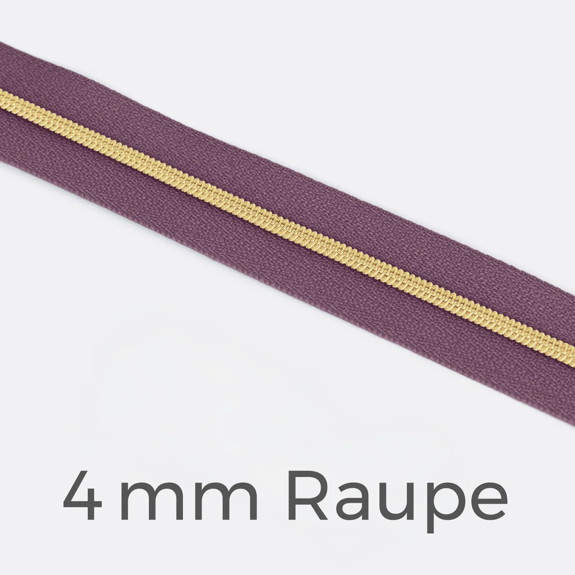 Reißverschluss Meterware Metallisiert Gold 4mm Blasslila D206