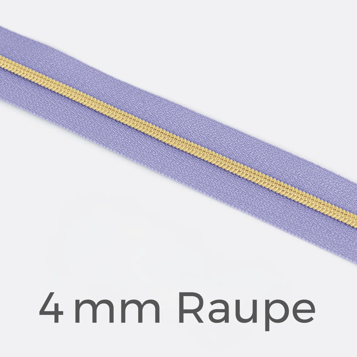 Reißverschluss Meterware Metallisiert Gold 4mm Helles Flieder D268