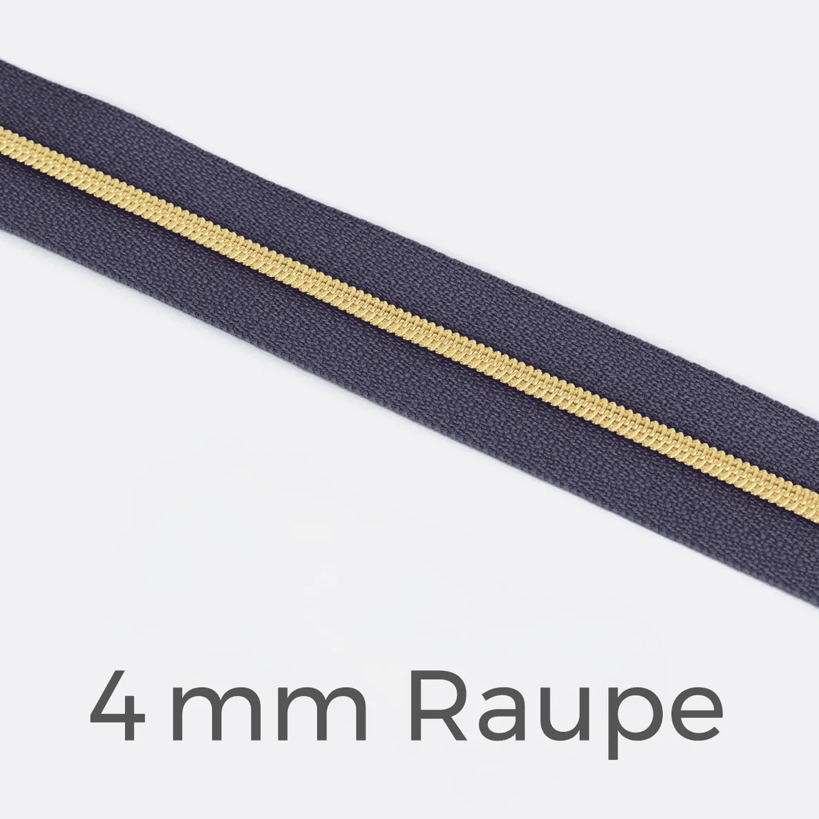 Reißverschluss Meterware Metallisiert Gold 4mm Lilac D319