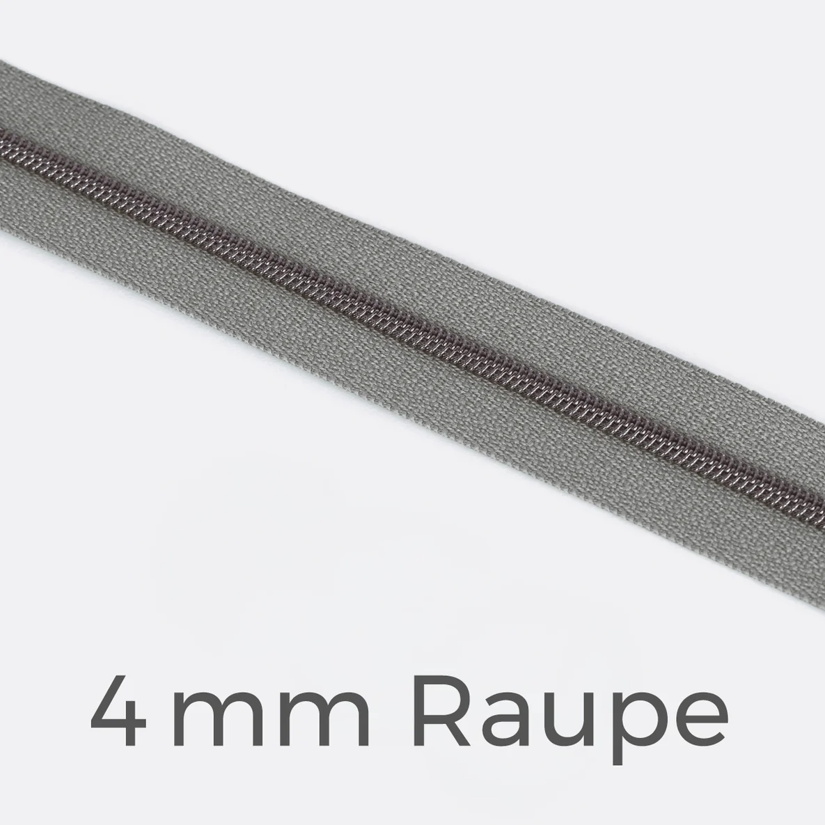 Reißverschluss Meterware Metallisiert Gunmetal 4mm Mausgrau B24
