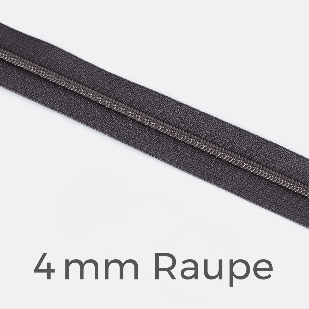 Reißverschluss Meterware Metallisiert Gunmetal 4mm Anthrazit B39
