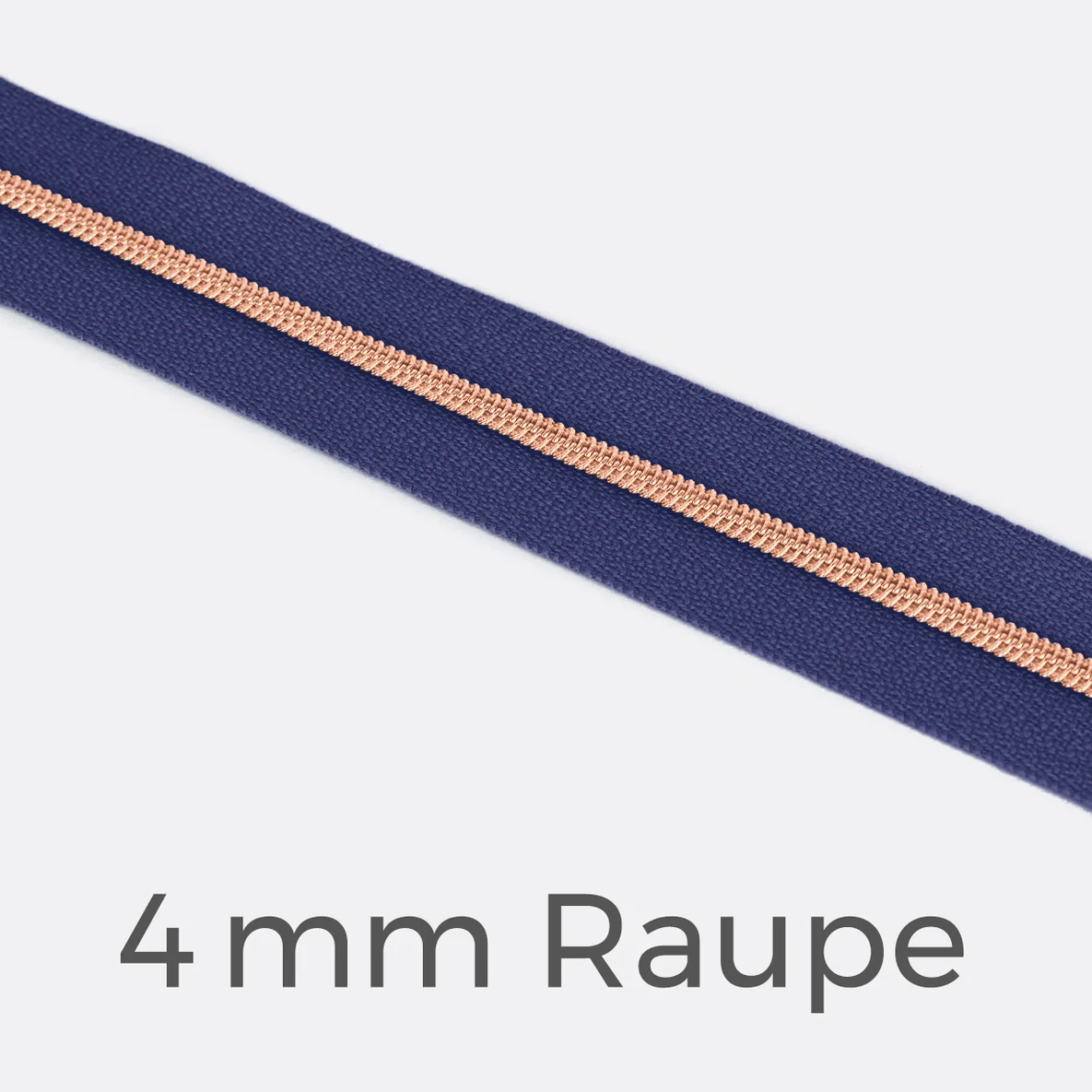 Reißverschluss Meterware Metallisiert Kupfer 4mm Dunkles Flieder D321