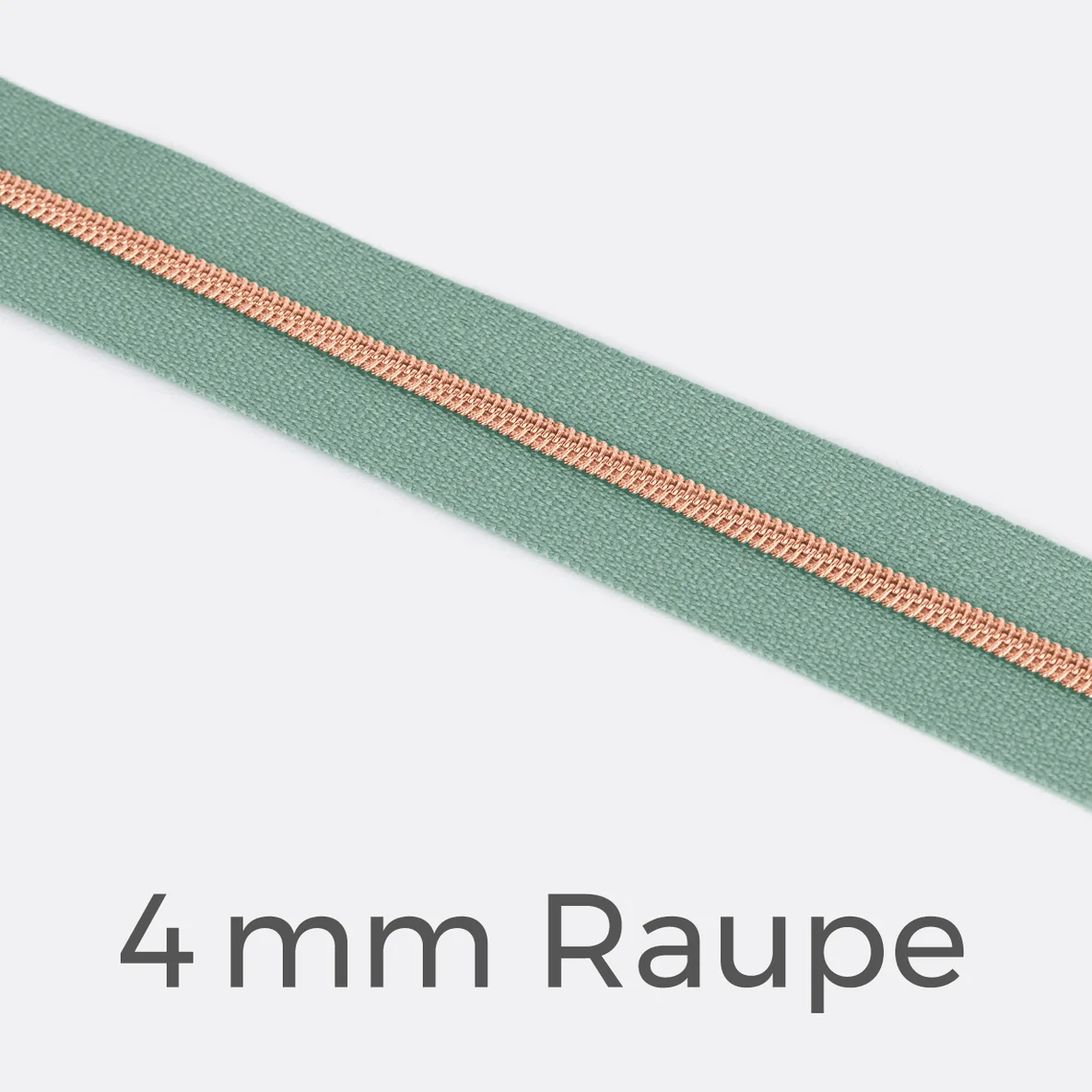 Reißverschluss Meterware Metallisiert Kupfer 4mm Mint D250