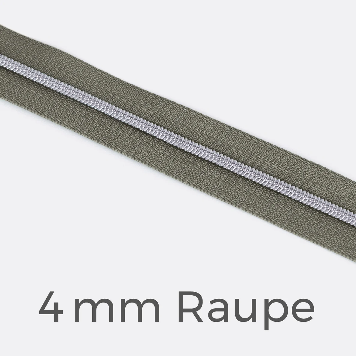 Reißverschluss Meterware Metallisiert Silber 4mm Mausgrau B24