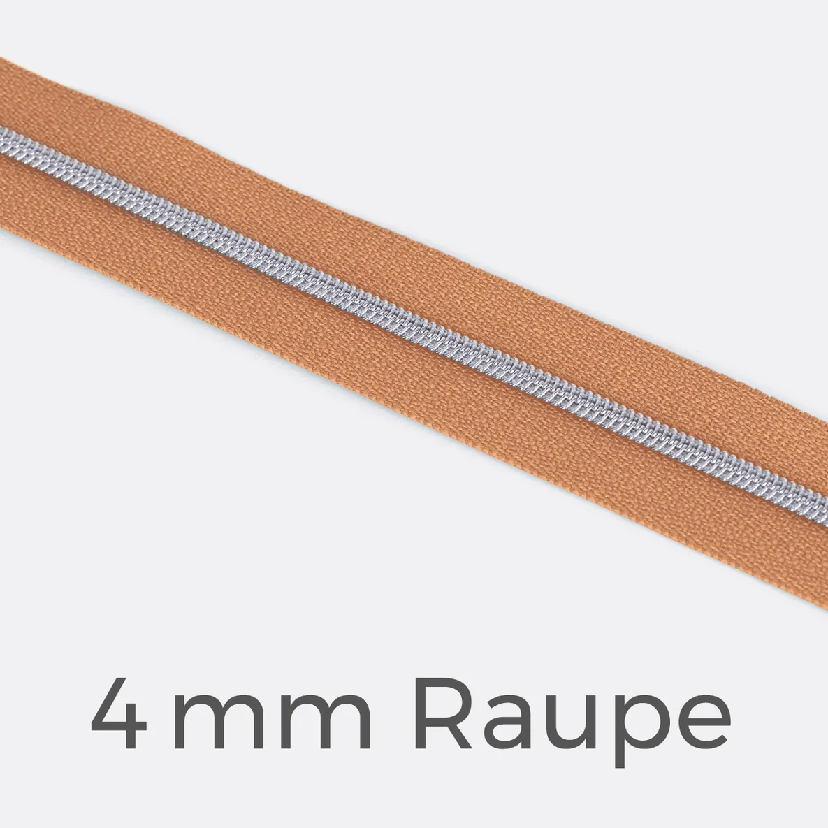 Reißverschluss Meterware Metallisiert Silber 4mm Apricot D114
