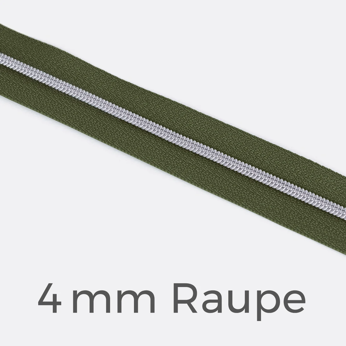 Reißverschluss Meterware Metallisiert Silber 4mm Army D170