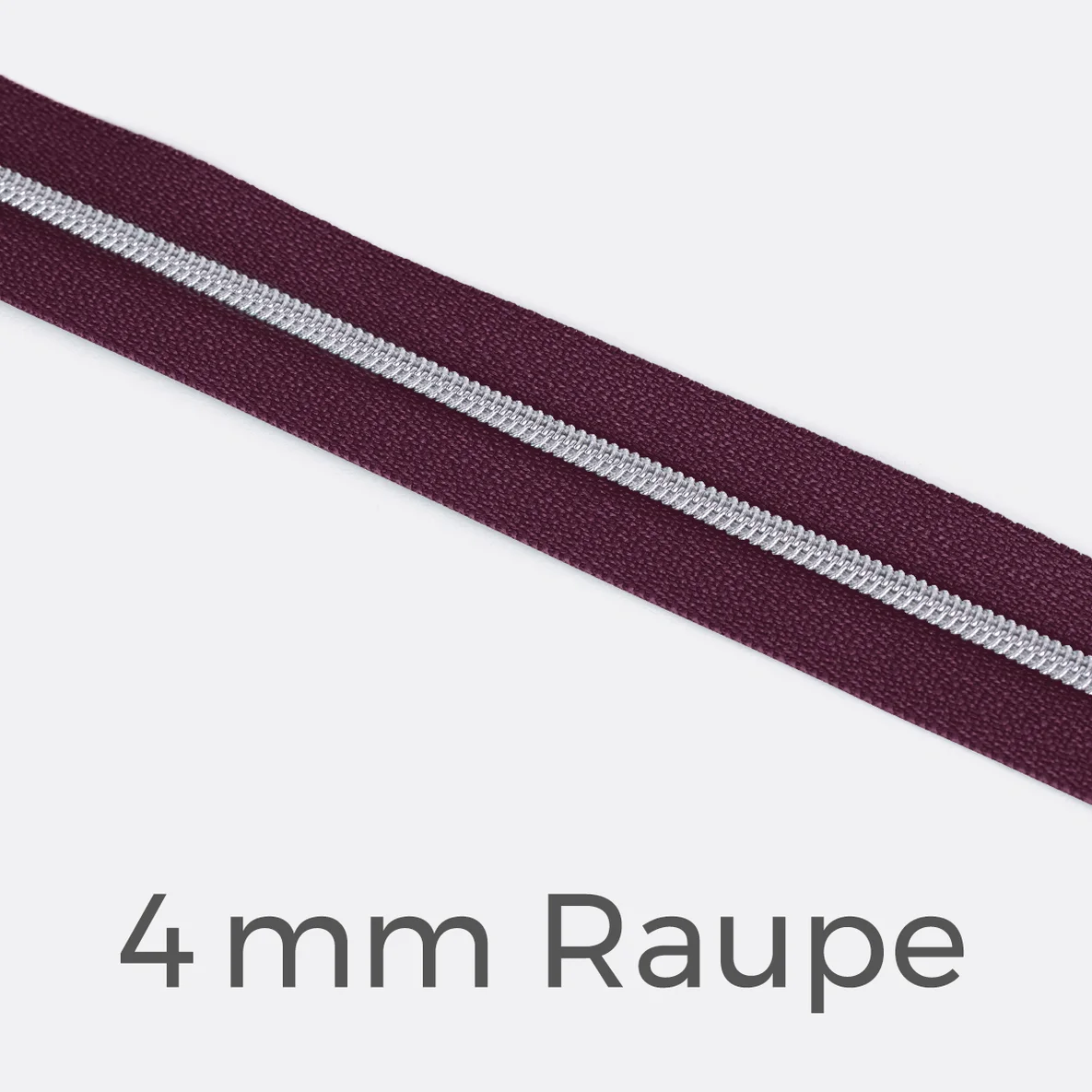 Reißverschluss Meterware Metallisiert Silber 4mm Beere D230