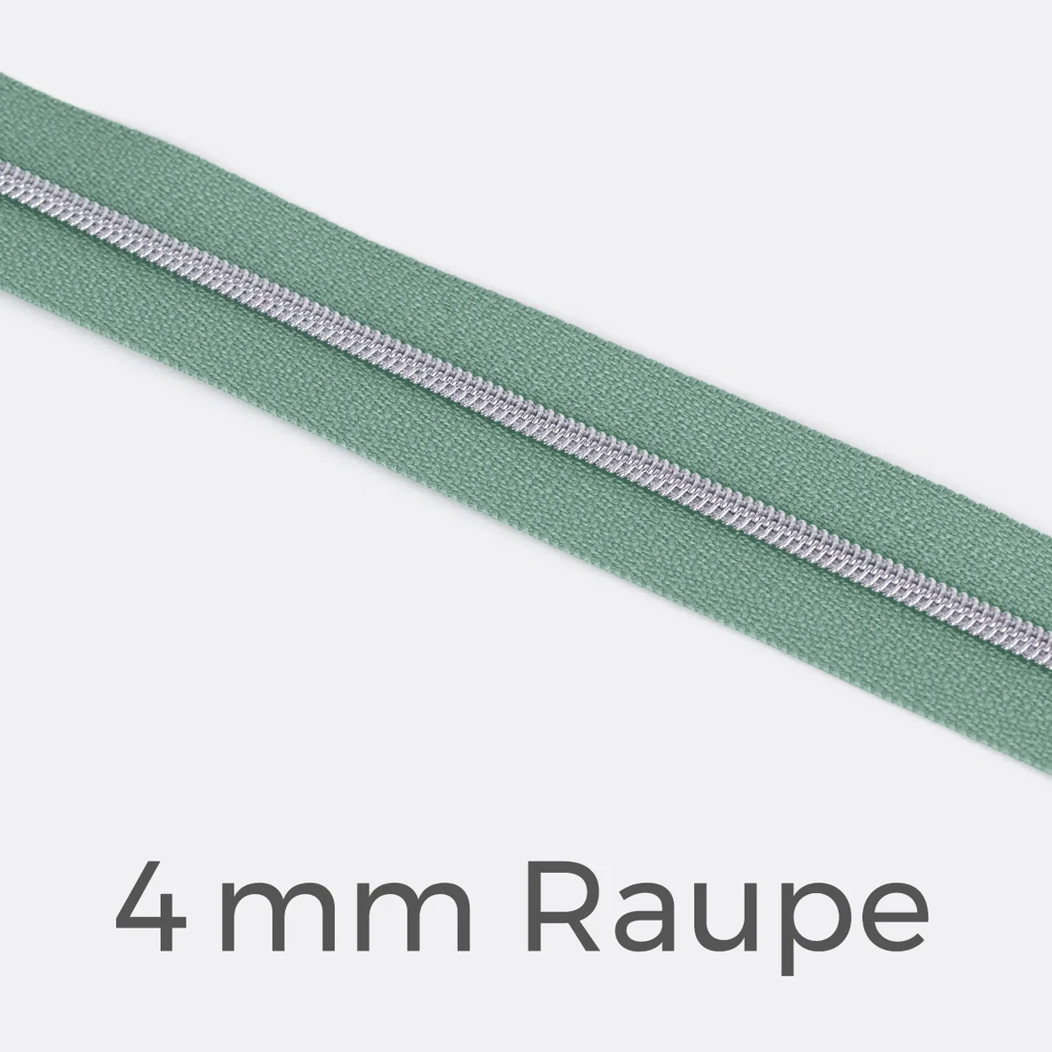 Reißverschluss Meterware Metallisiert Silber 4mm Mint D250
