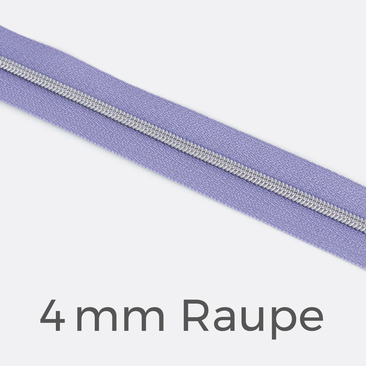 Reißverschluss Meterware Metallisiert Silber 4mm Helles Flieder D268