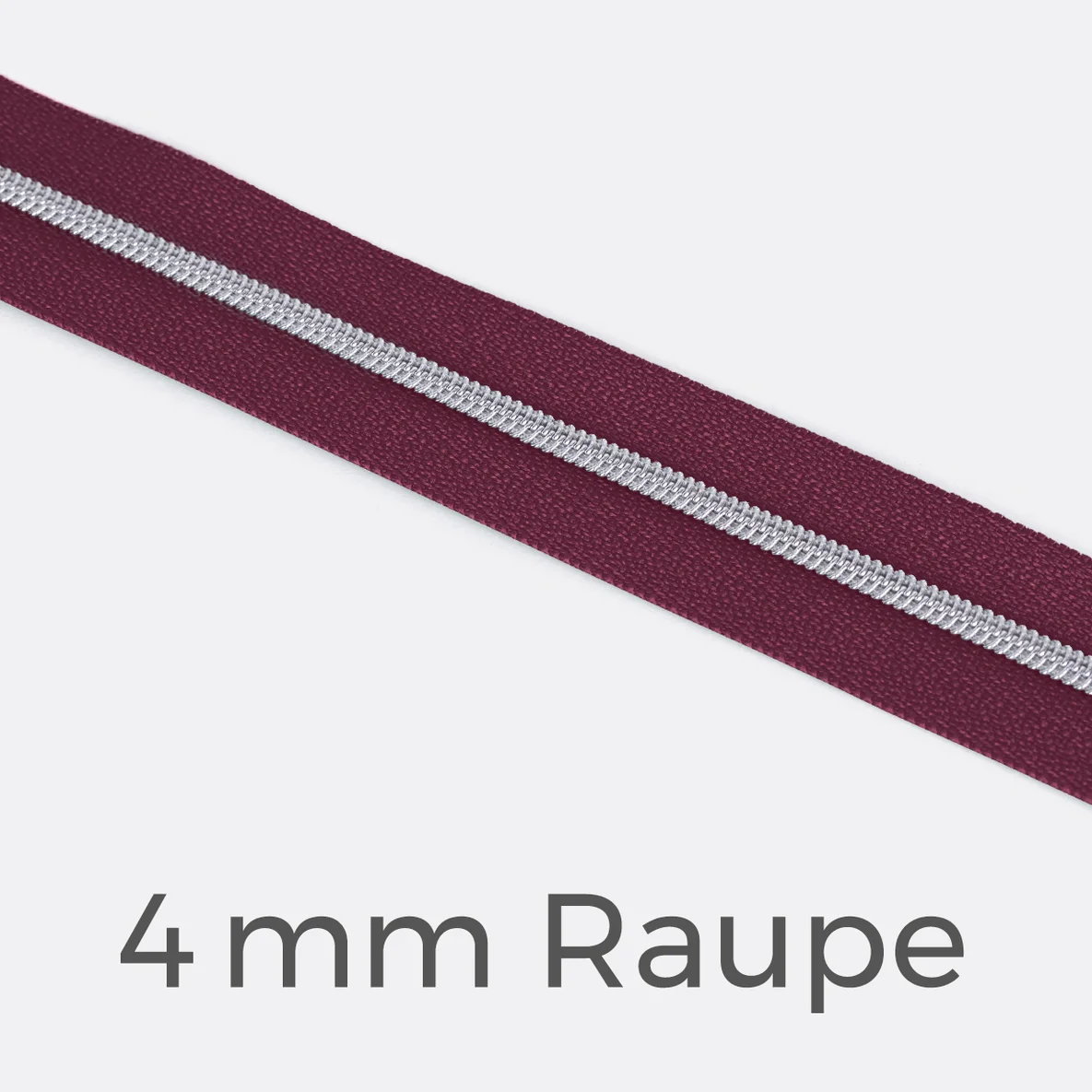 Reißverschluss Meterware Metallisiert Silber 4mm Dunkles Altrosa D285