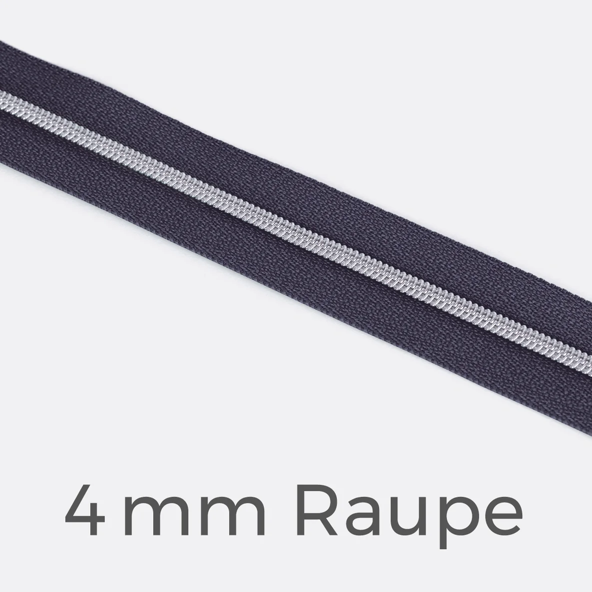 Reißverschluss Meterware Metallisiert Silber 4mm Lilac D319
