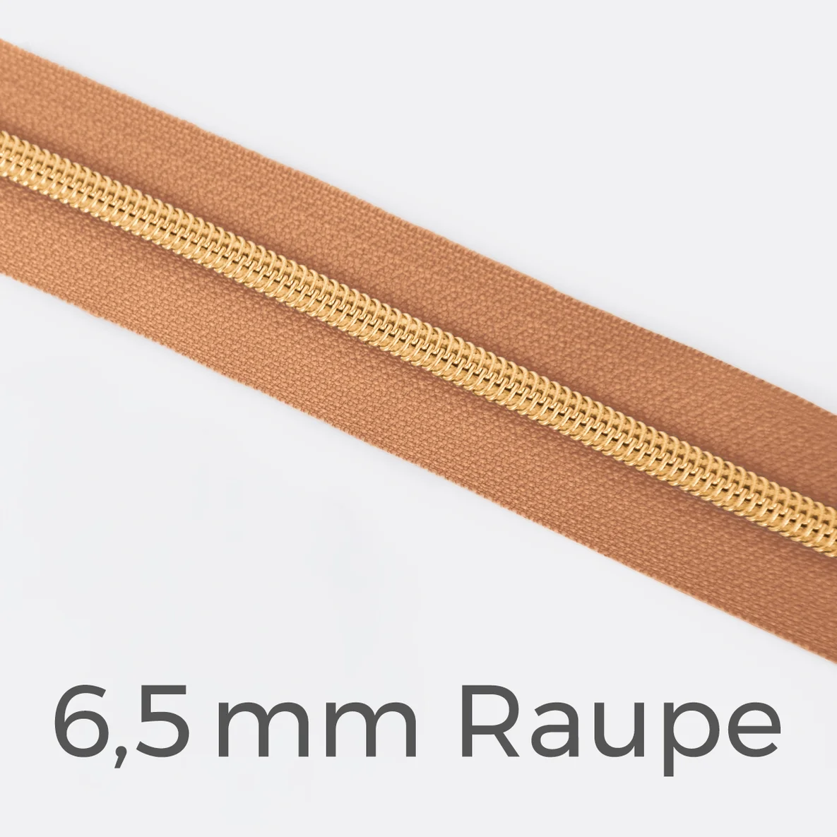 Reißverschluss Meterware Metallisiert Gold 6,5mm Apricot D114