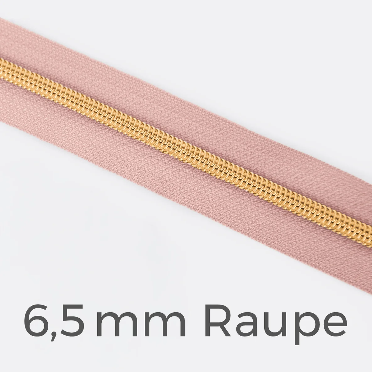 Reißverschluss Meterware Metallisiert Gold 6,5mm Nude D209