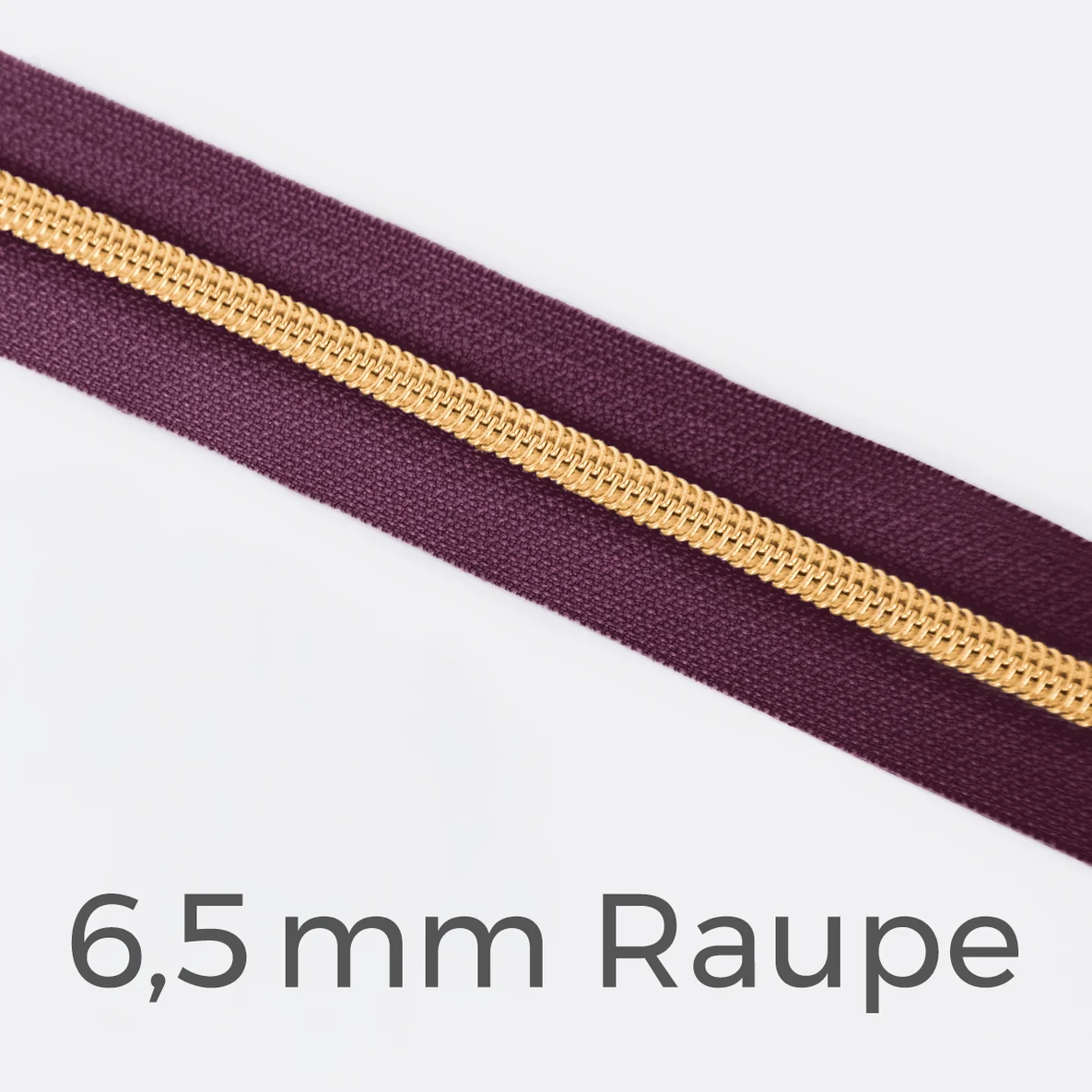 Reißverschluss Meterware Metallisiert Gold 6,5mm Beere D230
