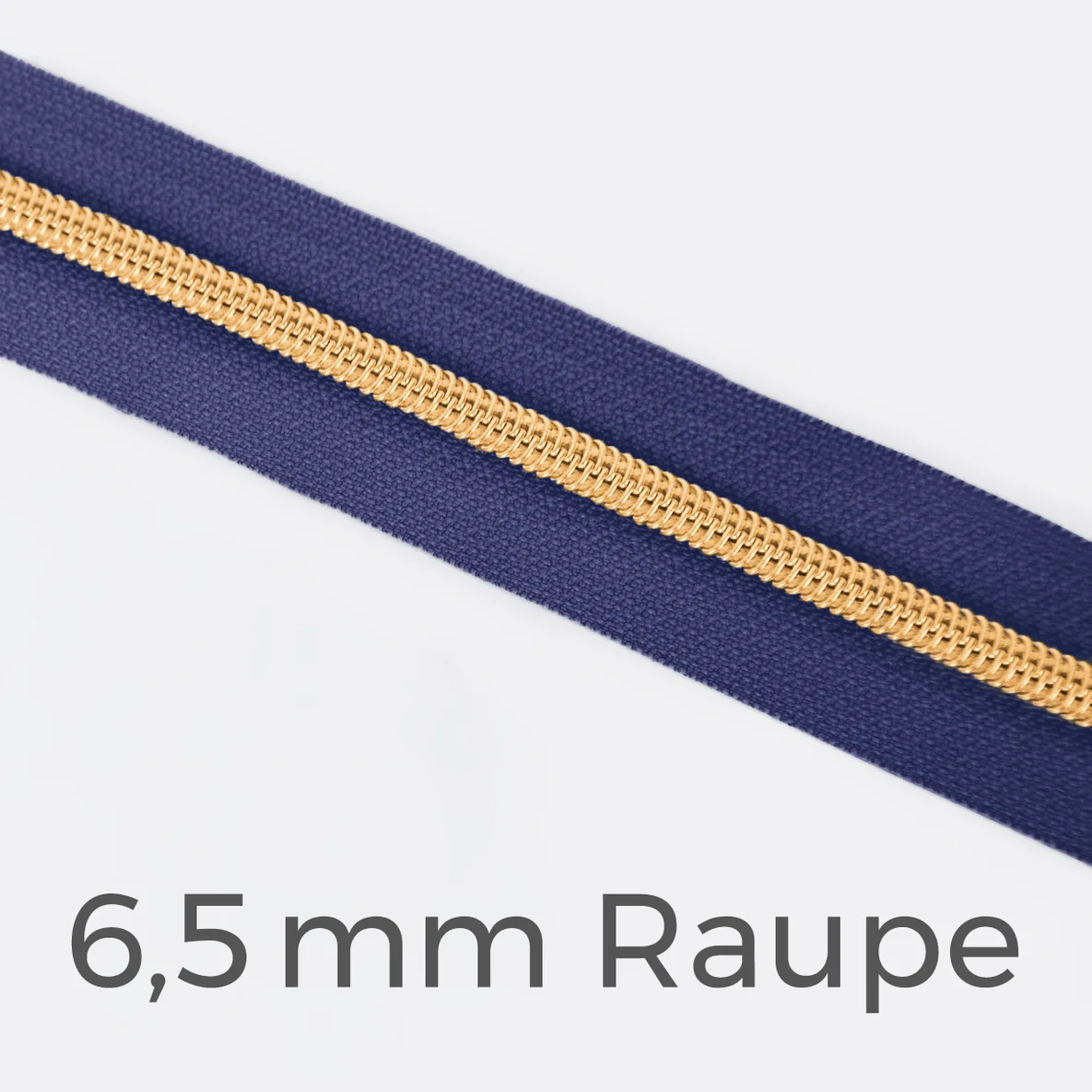 Reißverschluss Meterware Metallisiert Gold 6,5mm Dunkles Flieder D321