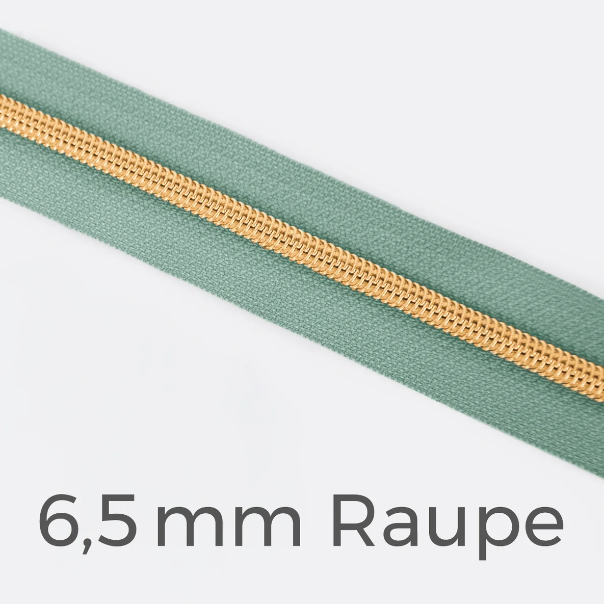 Reißverschluss Meterware Metallisiert Gold 6,5mm Mint D250