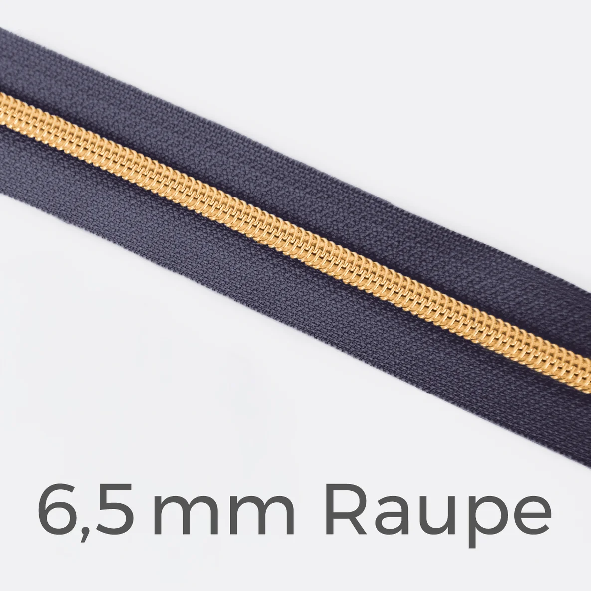 Reißverschluss Meterware Metallisiert Gold 6,5mm Lilac D319