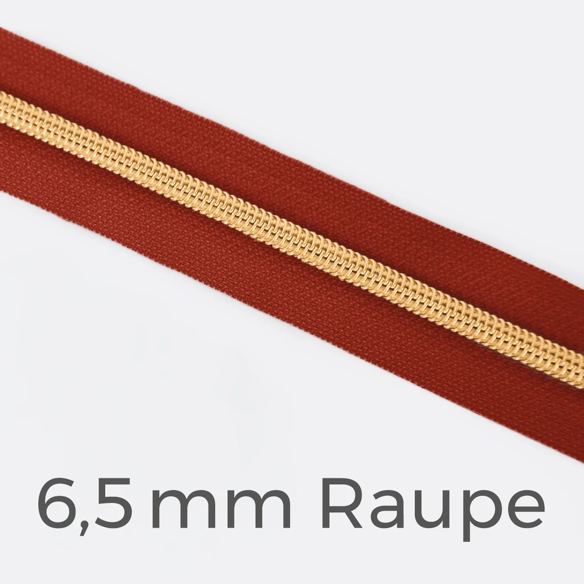 Reißverschluss Meterware Metallisiert Gold 6,5mm Rost D45