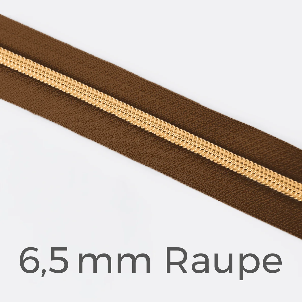 Reißverschluss Meterware Metallisiert Gold 6,5mm Goldbraun D857