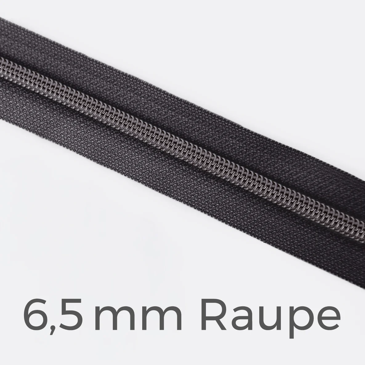 Reißverschluss Meterware Metallisiert Gunmetal 6,5mm Anthrazit B39