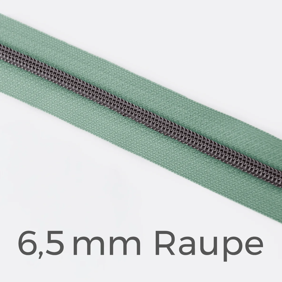 Reißverschluss Meterware Metallisiert Gunmetal 6,5mm Mint D250