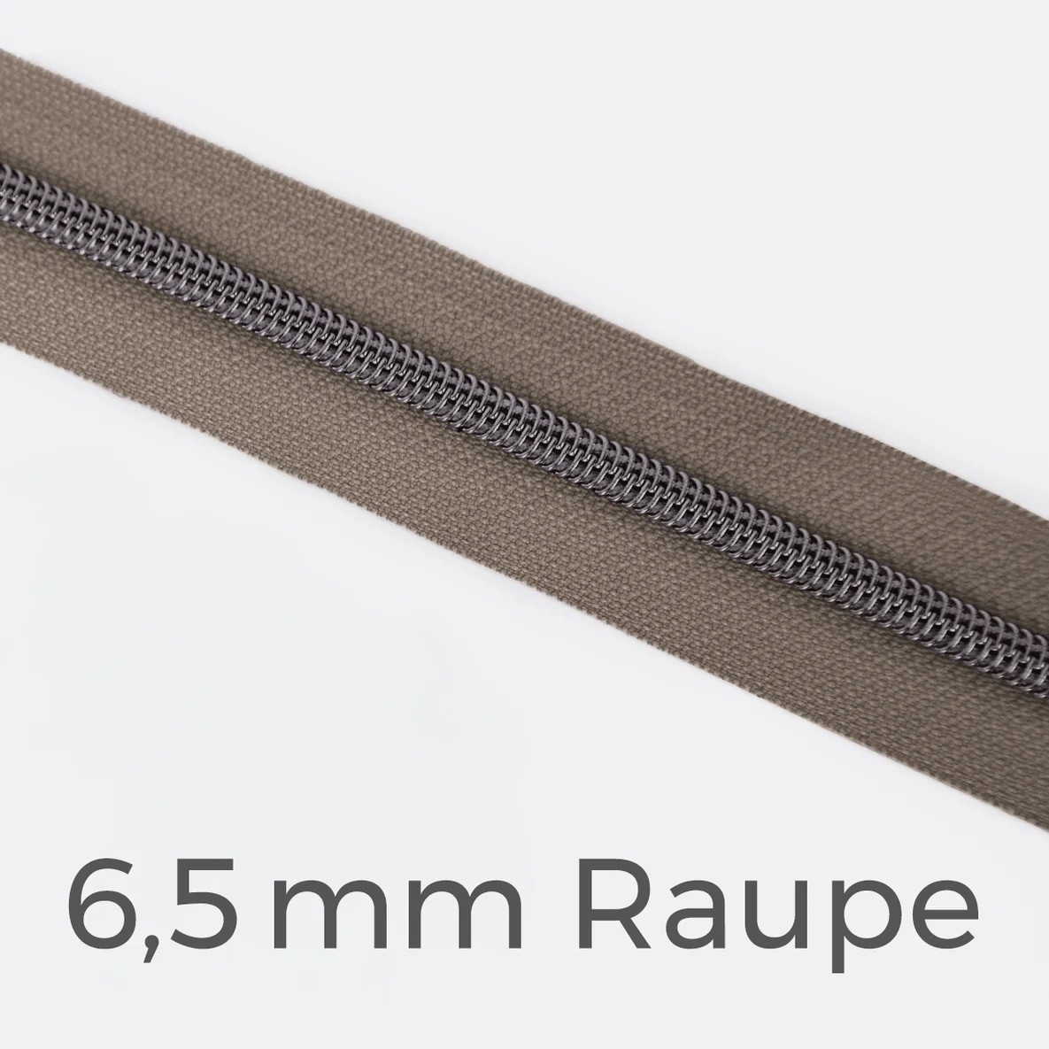 Reißverschluss Meterware Metallisiert Gunmetal 6,5mm Taupe D894