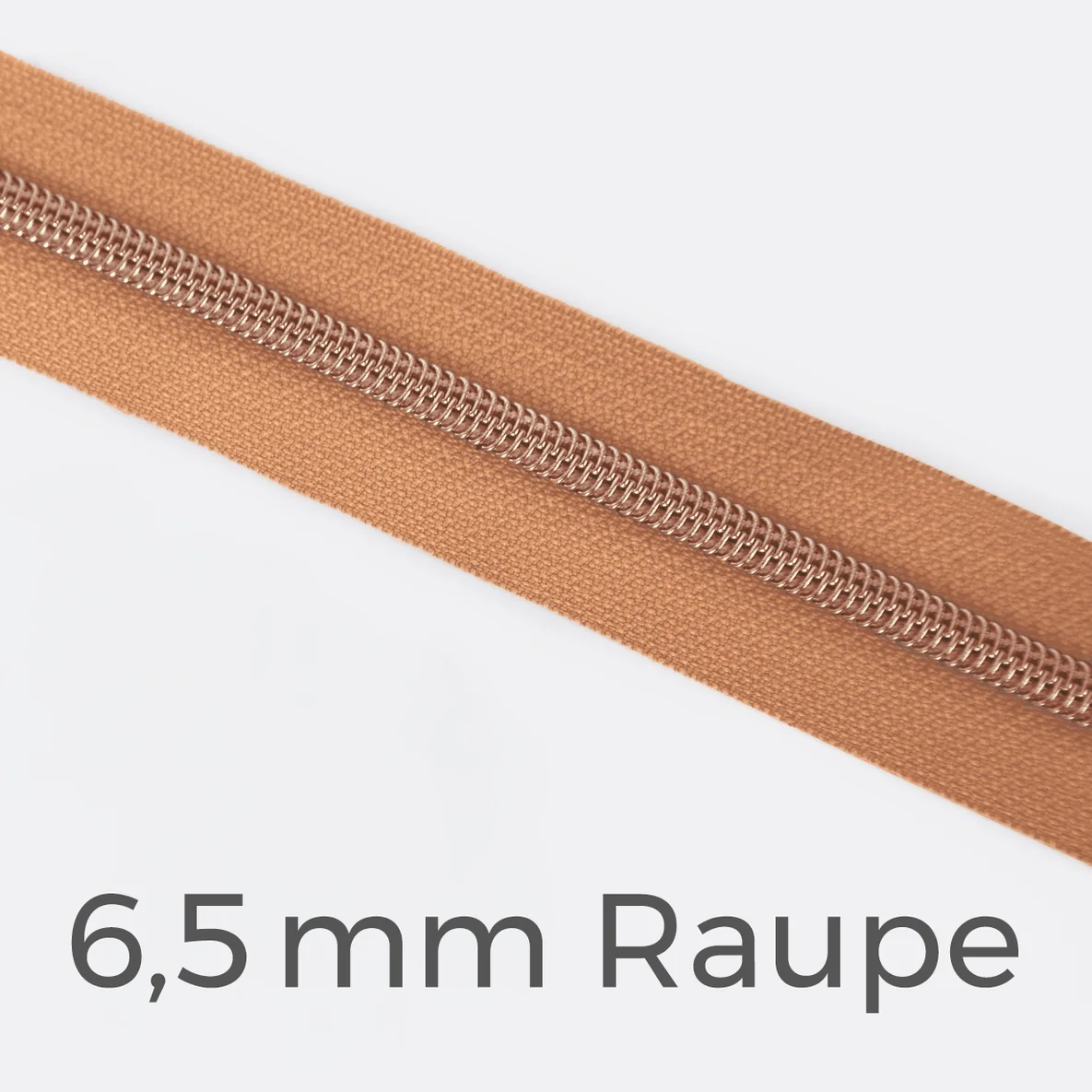 Reißverschluss Meterware Metallisiert Kupfer 6,5mm Apricot D114