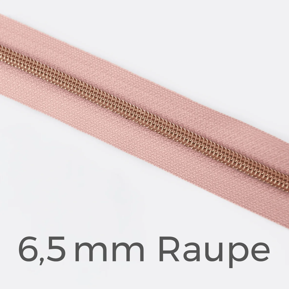 Reißverschluss Meterware Metallisiert Kupfer 6,5mm Nude D209