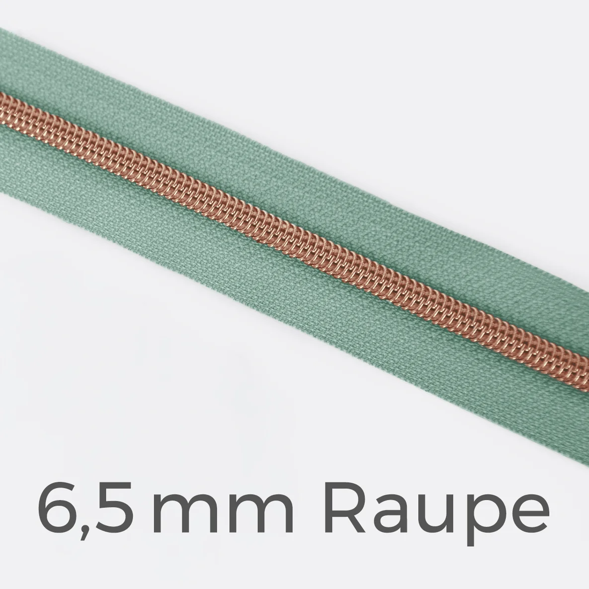 Reißverschluss Meterware Metallisiert Kupfer 6,5mm Mint D250
