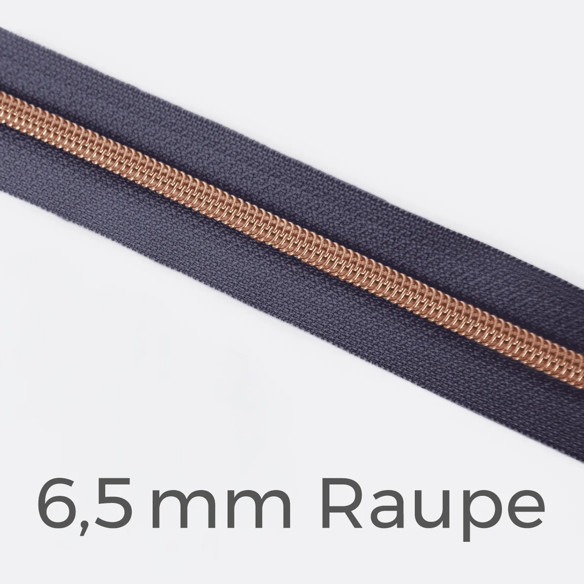 Reißverschluss Meterware Metallisiert Kupfer 6,5mm Lilac D319
