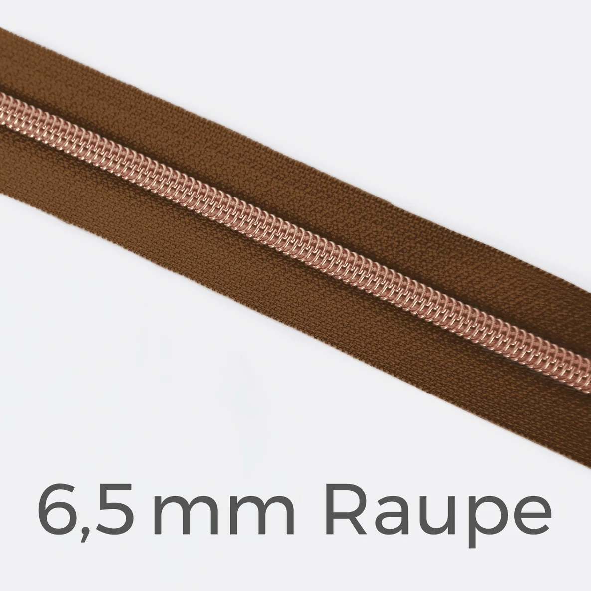 Reißverschluss Meterware Metallisiert Kupfer 6,5mm Goldbraun D857