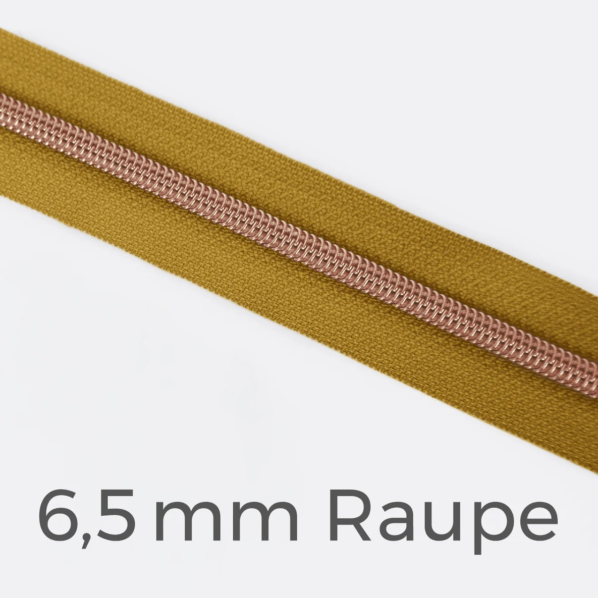 Reißverschluss Meterware Metallisiert Kupfer 6,5mm Curry D87