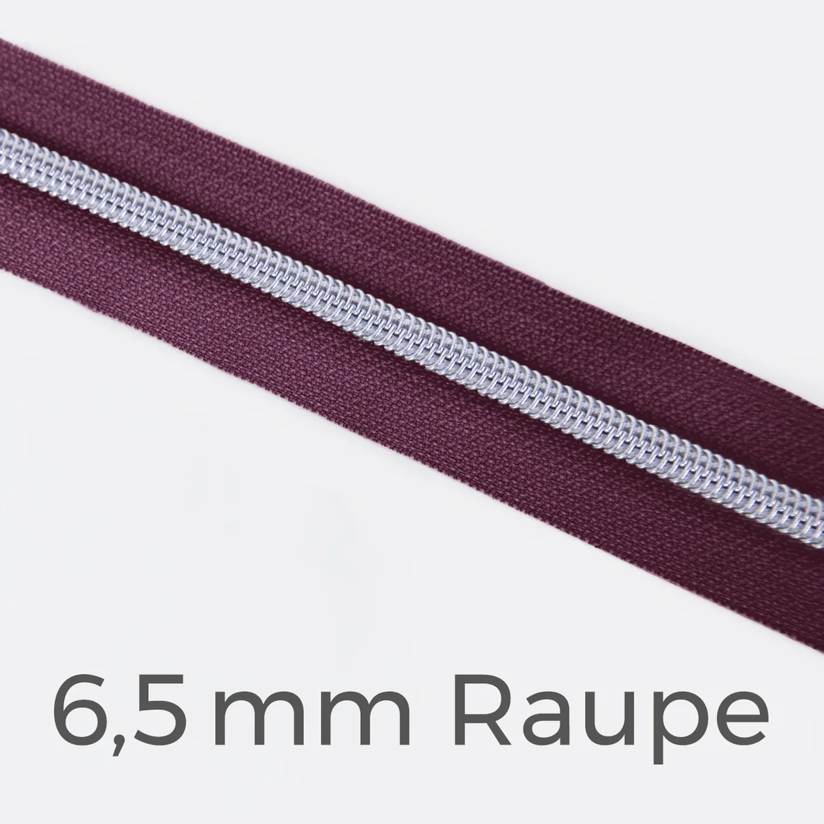 Reißverschluss Meterware Metallisiert Silber 6,5mm Beere D230
