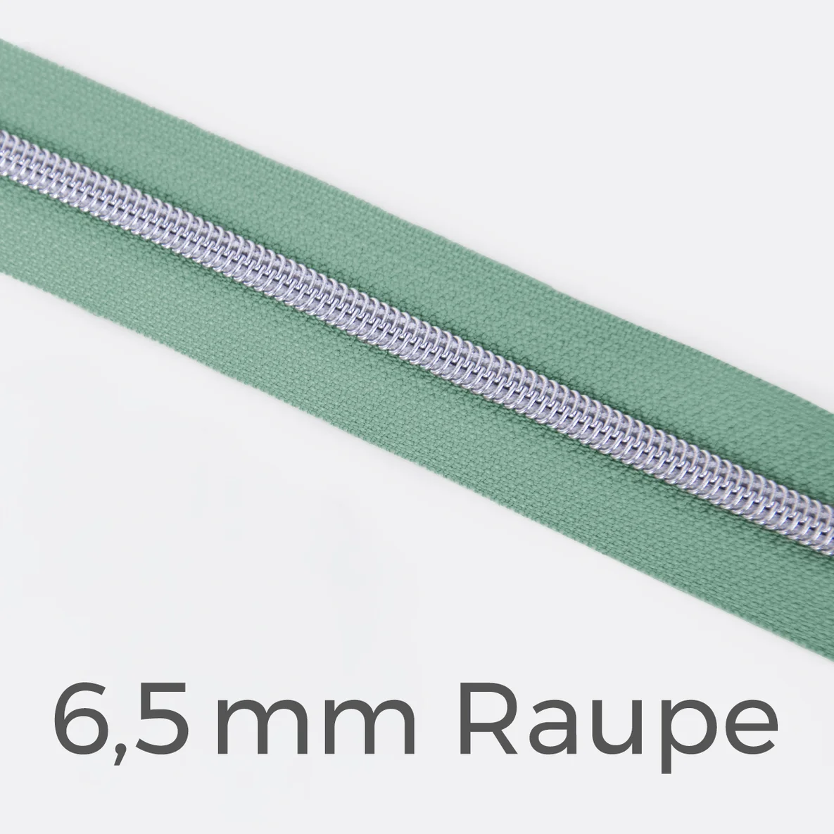Reißverschluss Meterware Metallisiert Silber 6,5mm Mint D250
