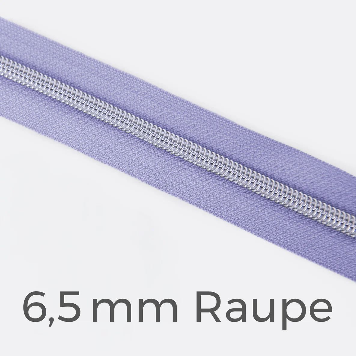 Reißverschluss Meterware Metallisiert Silber 6,5mm Helles Flieder D268