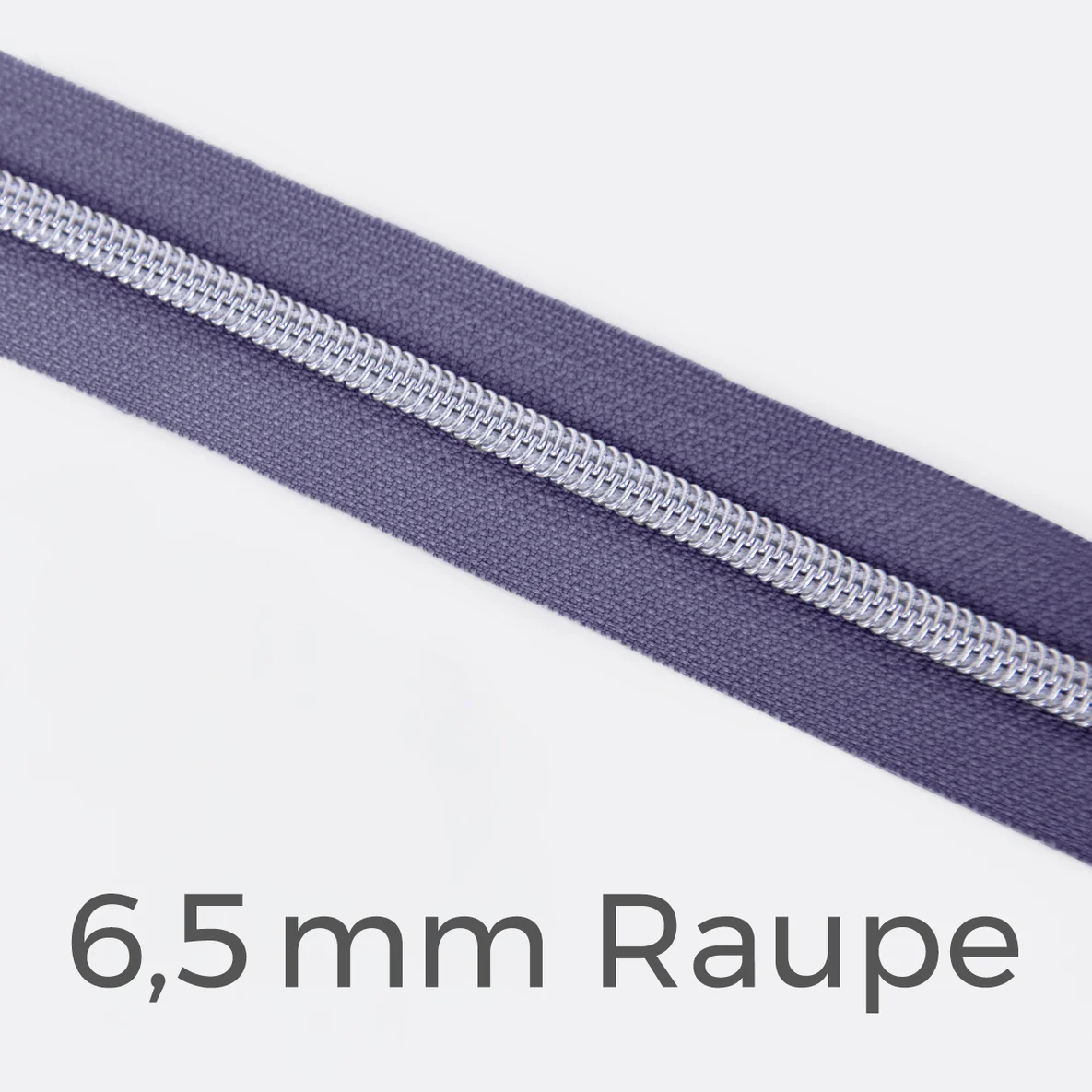 Reißverschluss Meterware Metallisiert Silber 6,5mm Lilac D319