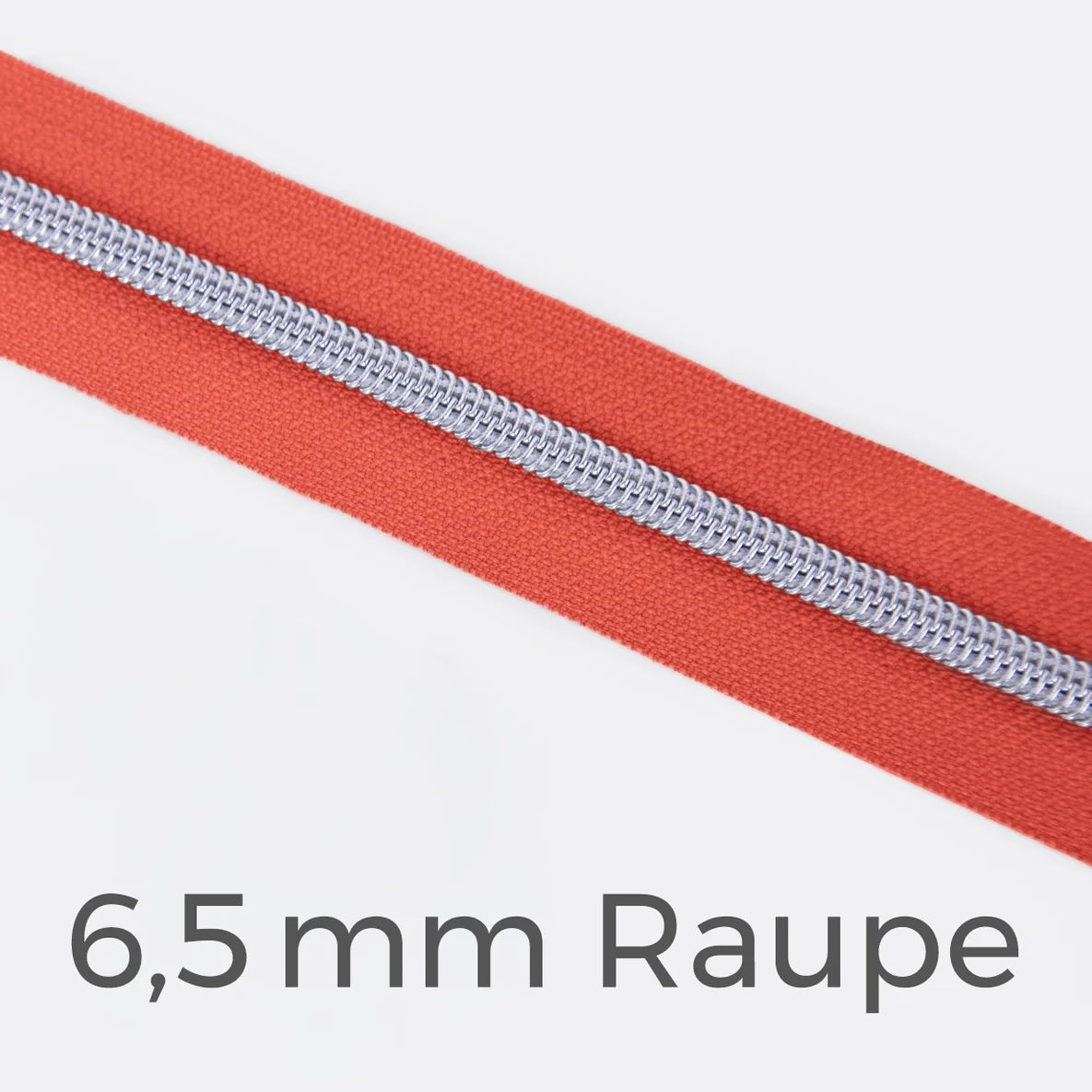 Reißverschluss Meterware Metallisiert Silber 6,5mm Koralle D816